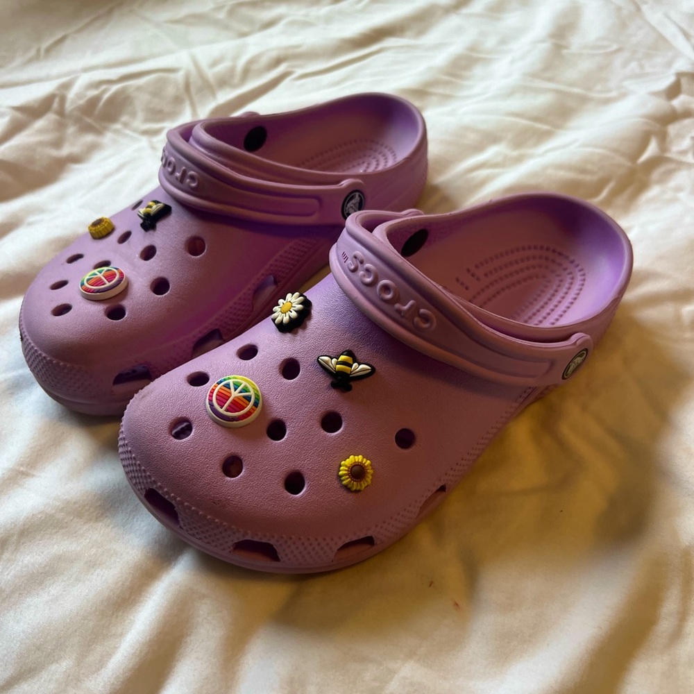 Purple Crocs with Jibbitz!